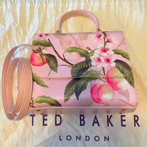 RARE- Ted Baker Peach Pink Blossom Hanging Garden Purse Exc. Cond!